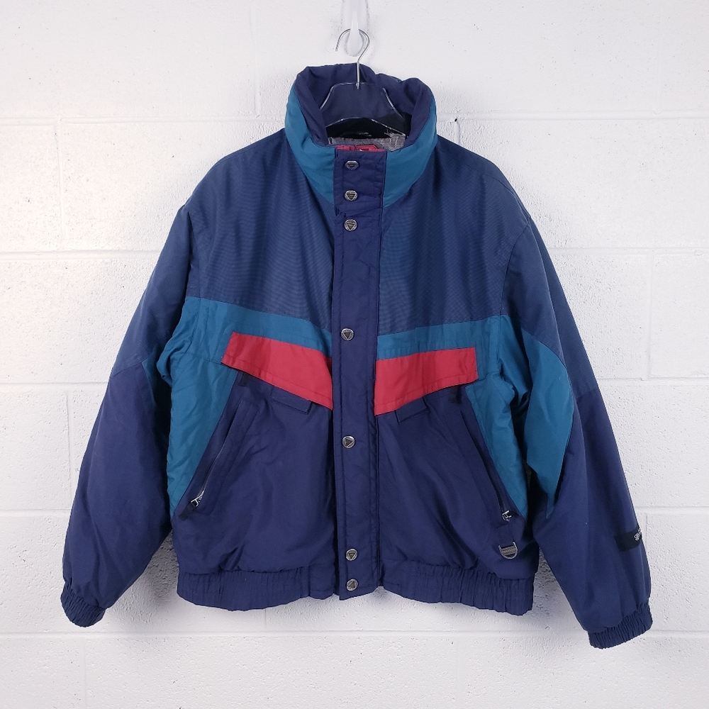 Vintage 1990s Sunice Color Blocked Ski Snow Jacket Blue Men's Size Large